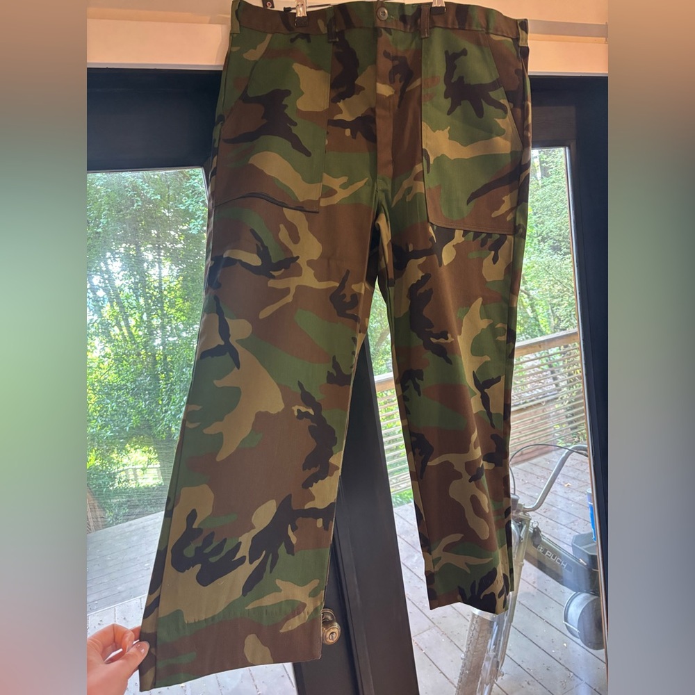 Vintage 90s Woodland Camo BDU Pants – Made in USA 40W x 40L Hand-stitched hem